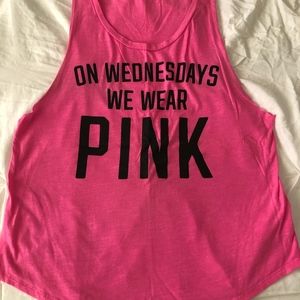 SOLD -- VS PINK Muscle Tank Raw Cut